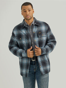 Blue Plaid Sherpa Lined Men's Jacket by Wrangler®