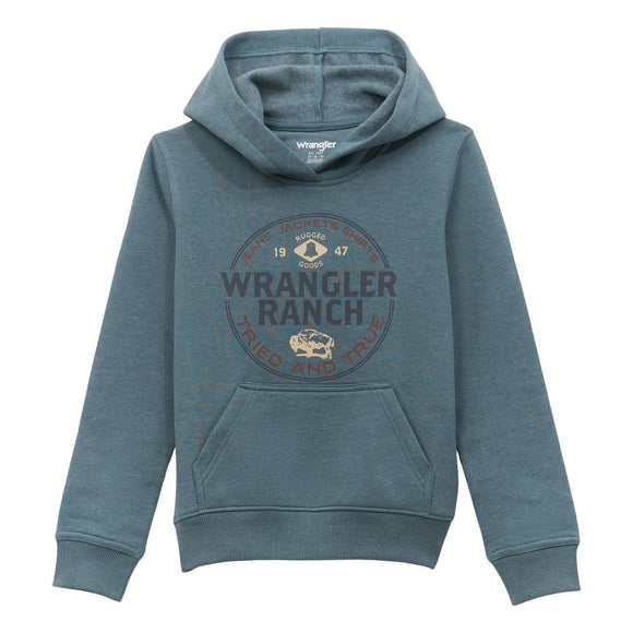 Heather Teal 'Ranch' Boy's Hoodie by Wrangler®