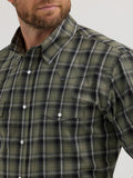 Olive Plaid Classic Fit Men's Shirt by Wrangler®