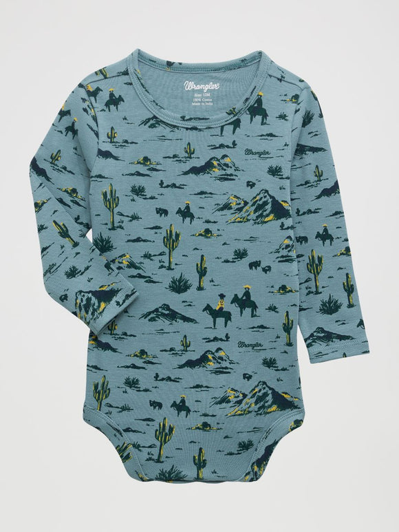 Green Desert Print Boy's Infant Shirt by Wrangler®