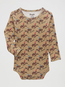 Tan Bronco Print Boy's Infant Shirt by Wrangler®