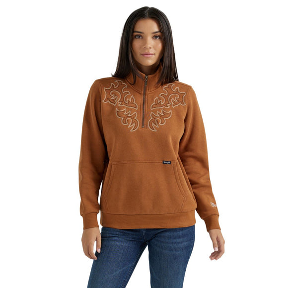 Retro™ Boot Stitch 1/4 Zip Women's Sweater by Wrangler®