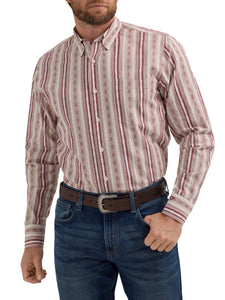 Cody Johnson® Collection Burgundy Stripe Men's Shirt by Wrangler®