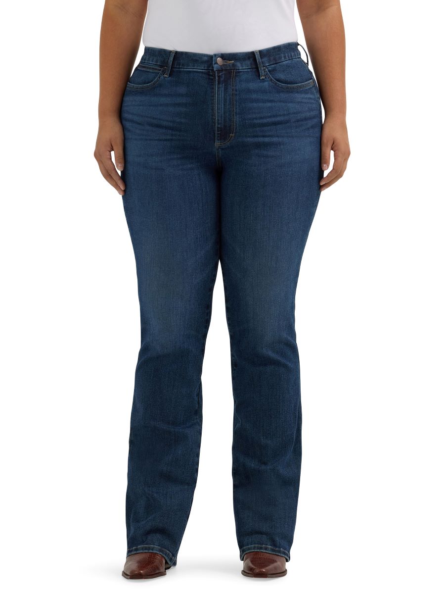 Blue jeans worn by a person on a white background