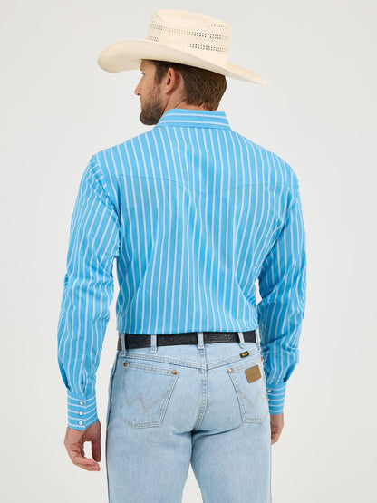 Blue & White Stripe Men's Shirt by Wrangler®