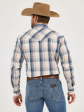 20X™  Stretch Fit Cream & Navy Plaid Men's Shirt by Wrangler®