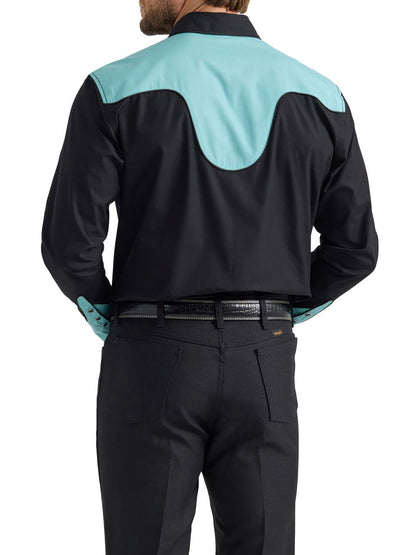 Authentic™ Black & Teal Vintage Men's Shirt by Wrangler®