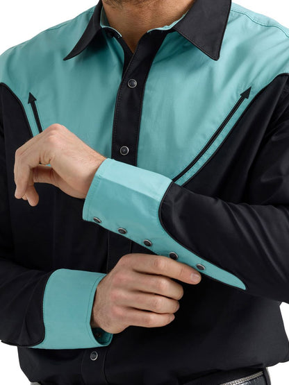 Authentic™ Black & Teal Vintage Men's Shirt by Wrangler®