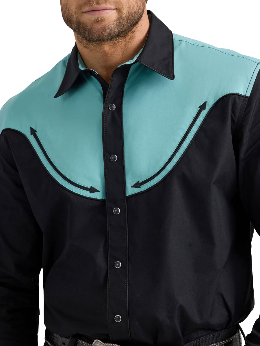 Authentic™ Black & Teal Vintage Men's Shirt by Wrangler®