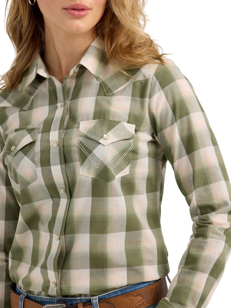 Retro™ Olive Plaid Women's Shirt by Wrangler®