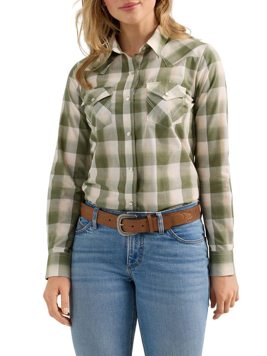 Retro™ Olive Plaid Women's Shirt by Wrangler®