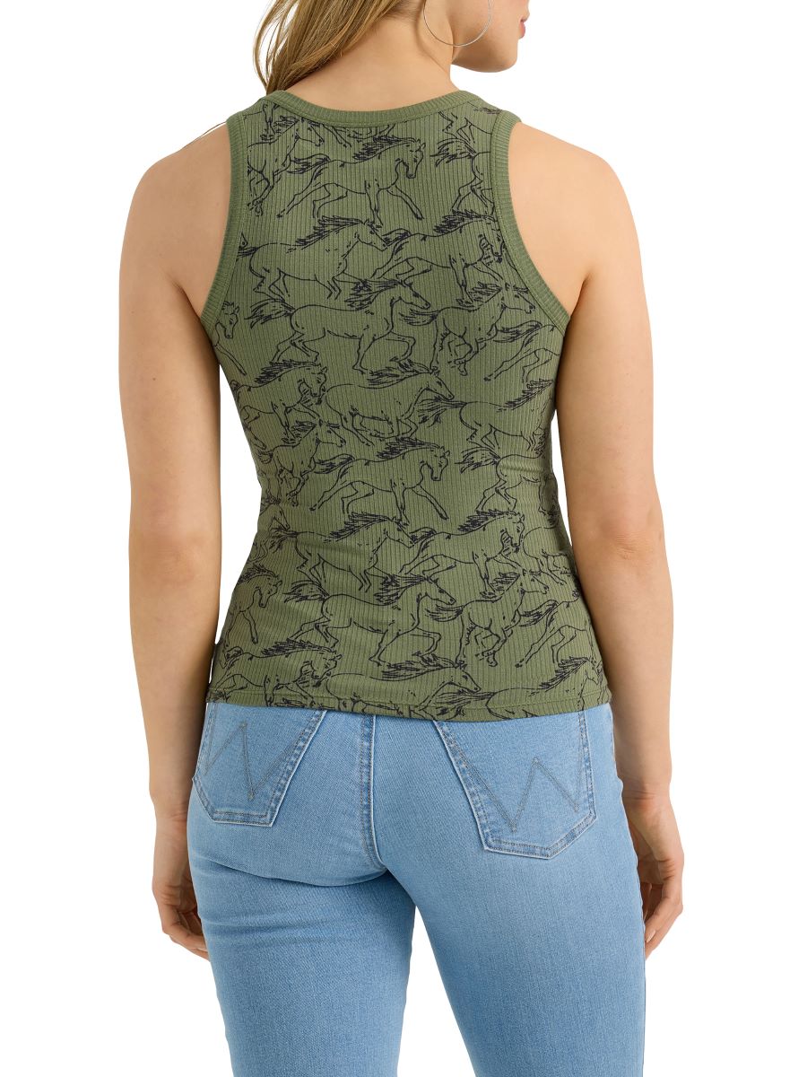 Retro™ Ribbed Olive Women's Tank Top by Wrangler®