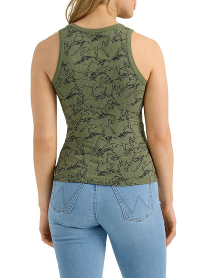 Retro™ Ribbed Olive Women's Tank Top by Wrangler®