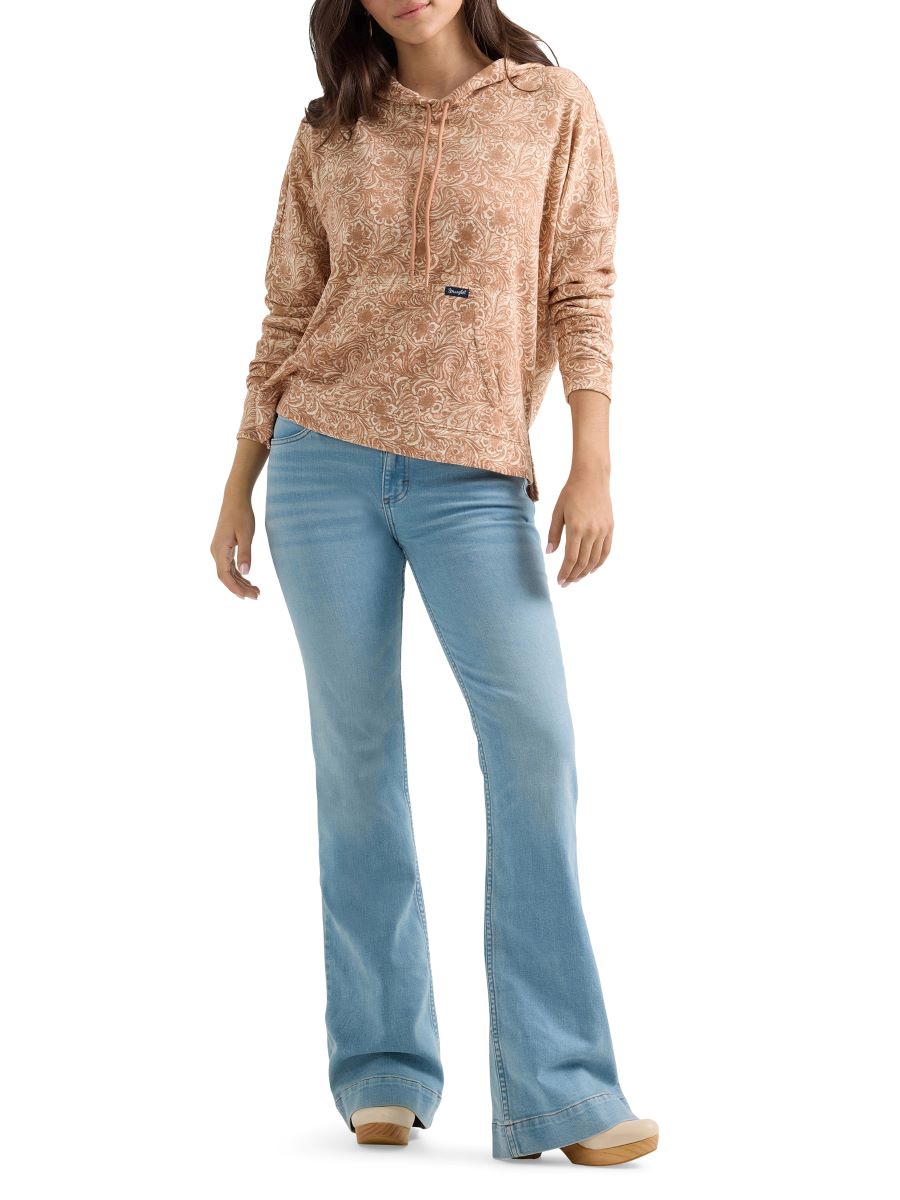 Retro™ 'Tooled Leather' Women's Hoodie by Wrangler®