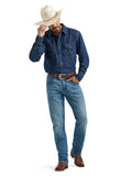 Classic Fit Dark Wash Denim Men's Shirt by Wrangler®