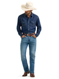 Classic Fit Dark Wash Denim Men's Shirt by Wrangler®