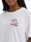 White 'Bronco' Oversize Women's T-Shirt by Wrangler®
