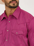 20X™ Stretch Fit Cranberry Geo Print Men's Shirt by Wrangler®