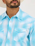 20X™ Stretch Fit Blue & White Plaid Men's Shirt by Wrangler®