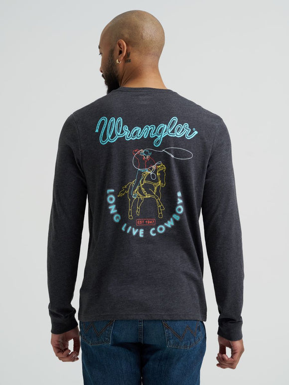 'Neon Cowboy' Long Sleeve Men's T-Shirt by Wrangler®