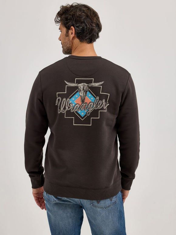 Black Steerhead Crew Neck Men's Sweater by Wrangler®