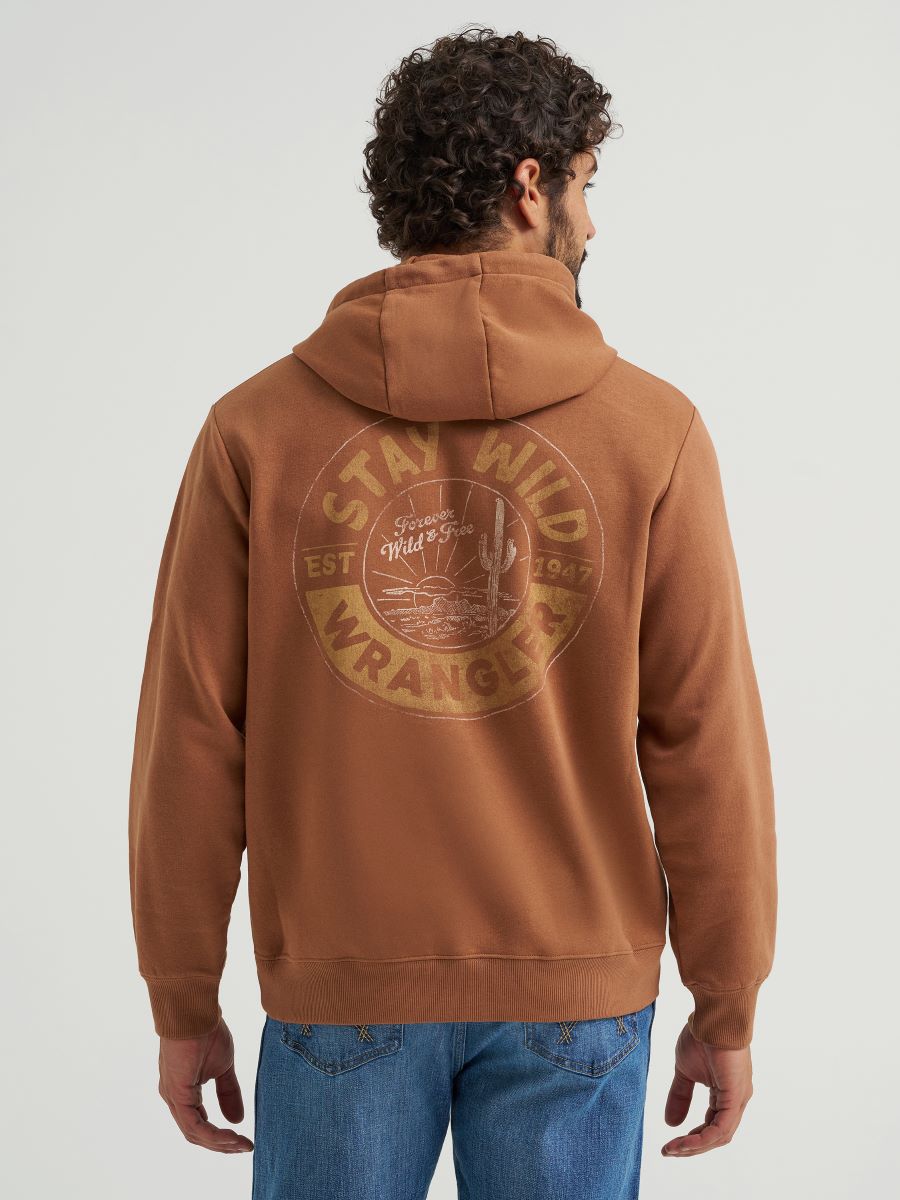 Copper 'Stay Wild' Men's Hoodie by Wrangler®