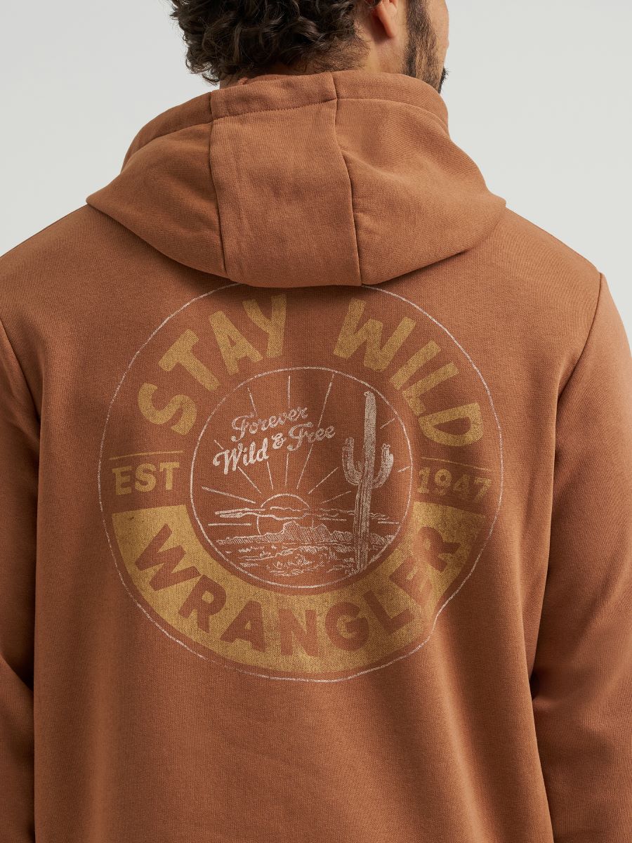 Copper 'Stay Wild' Men's Hoodie by Wrangler®