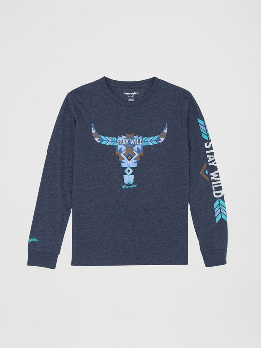 'Stay Wild' Long Sleeve Youth T-Shirt by Wrangler®