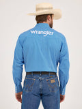 Blue Geo Print Logo Men's Shirt by Wrangler®