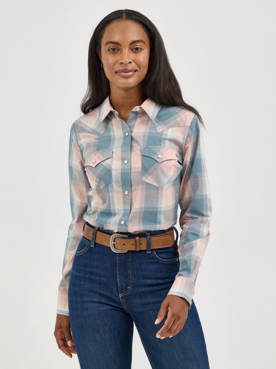 Retro™ Dusty Pink Plaid Women's Shirt by Wrangler®
