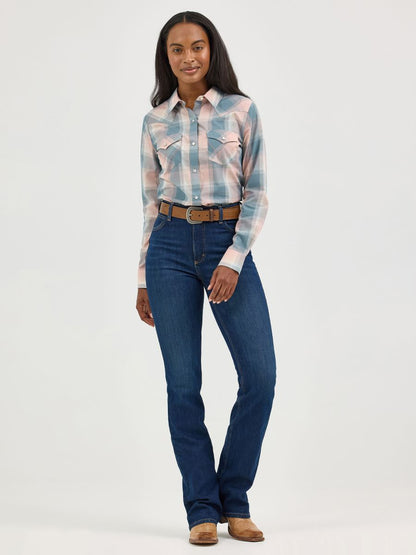 Retro™ Dusty Pink Plaid Women's Shirt by Wrangler®