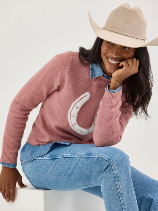 Retro™ Pink Knit 'Horseshoe' Women's Sweater by Wrangler®