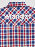 Blue Plaid Logo Men's Shirt by Wrangler®