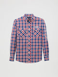 Blue Plaid Logo Men's Shirt by Wrangler®