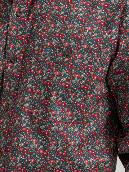 George Strait™ Teal Floral Print Men's Shirt by Wrangler®