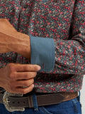 George Strait™ Teal Floral Print Men's Shirt by Wrangler®