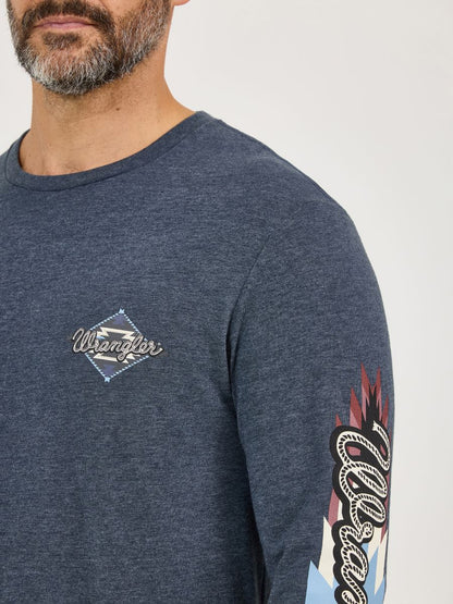 'Aztec Logo' Long Sleeve Men's T-Shirt by Wrangler®