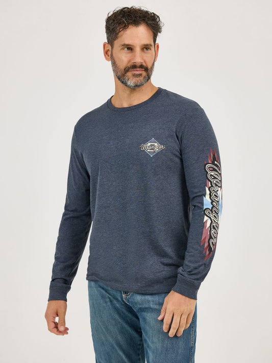 'Aztec Logo' Long Sleeve Men's T-Shirt by Wrangler®
