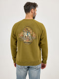 Olive 'Spirit of the West' Crew Neck Men's Sweater by Wrangler®