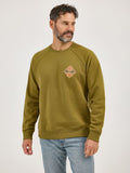 Olive 'Spirit of the West' Crew Neck Men's Sweater by Wrangler®