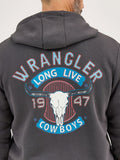 Grey 'Long Live Cowboys' Men's Hoodie by Wrangler®