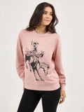 Retro™ Powder Pink 'Bronco' Crew Neck Women's Sweater by Wrangler®