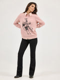 Retro™ Powder Pink 'Bronco' Crew Neck Women's Sweater by Wrangler®