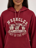 Retro™ Burgundy 'Spirit of the West' Women's Hoodie by Wrangler®