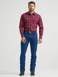 Classic Fit Cranberry Plaid Men's Shirt by Wrangler®