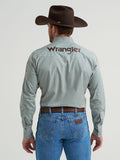 Teal Geo Print Logo Men's Shirt by Wrangler®