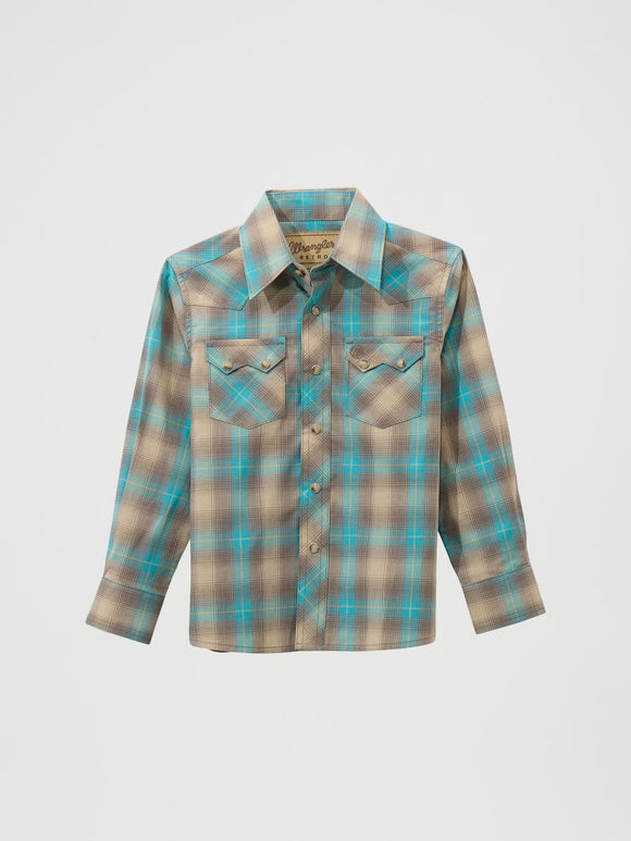 Retro™ Teal Plaid Boy's Shirt by Wrangler®