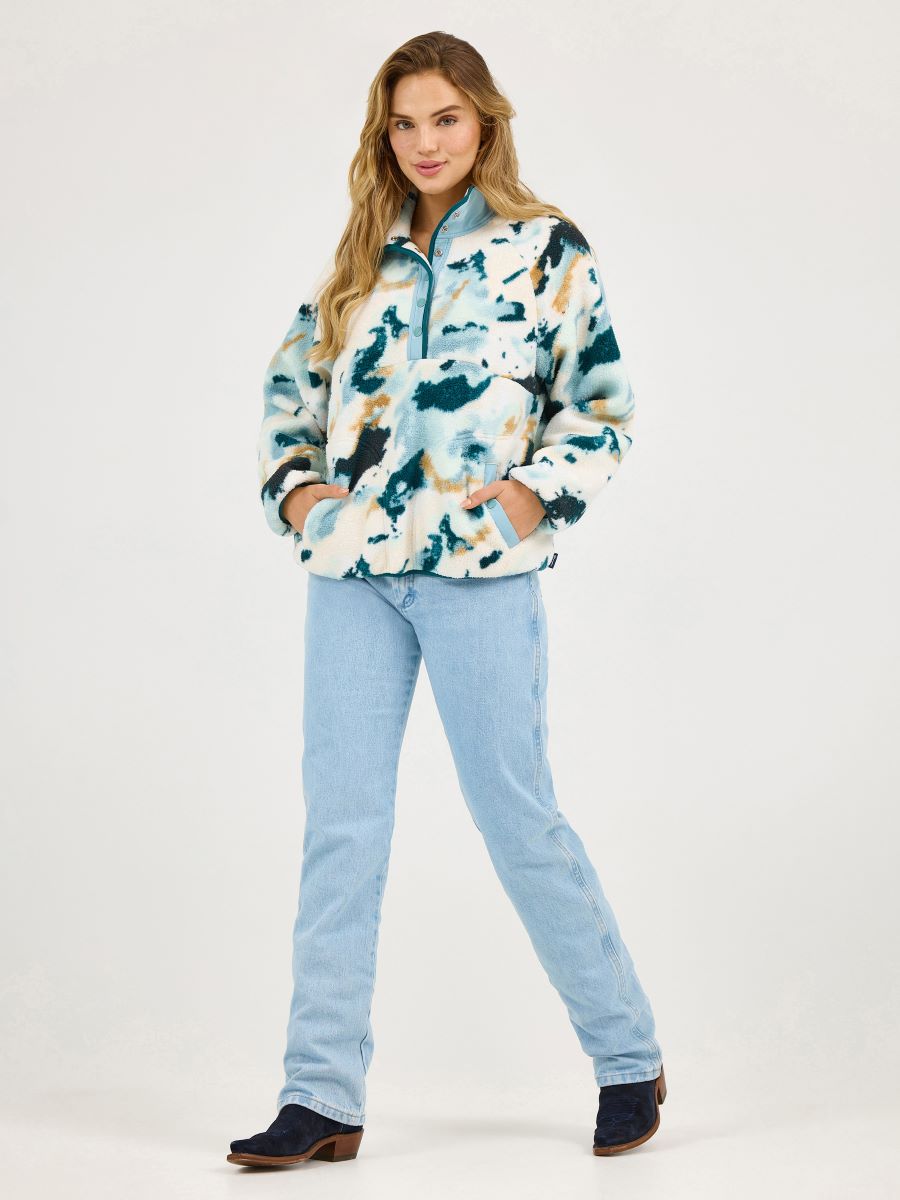 Retro™ Mottled Blue Fleece Women's Sweater by Wrangler®