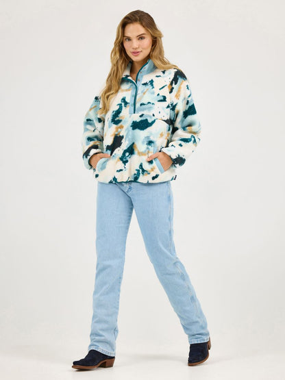 Retro™ Mottled Blue Fleece Women's Sweater by Wrangler®