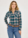 Retro™ Flannel Teal Plaid Women's Shirt by Wrangler®